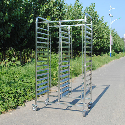 Customized 5-30 Lapisan Stainless Steel Tray Trolley Untuk Bakery Pendingin