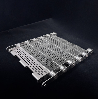 Metal 304 316 Rantai Plat Conveyor Belt Untuk Pengolahan Limbah
