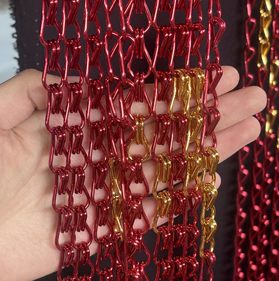 Aluminium Double Hook Chain Link Metal Mesh Dekoratif Pola yang dapat disesuaikan