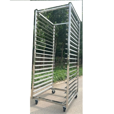 Tray Rack Kolom Tunggal 17Tray dengan Roda dan Genggam untuk Industri Katering