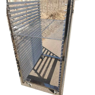 304 Custom Detachable Stainless Steel Bakery Tray Trolley Untuk Baking Roti