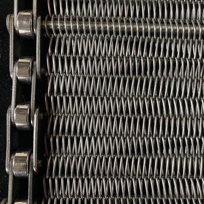 Food Wire Stainless Steel Mesh Belt Dengan Spairal Mesh 50kg - 500kg Kapasitas Beban