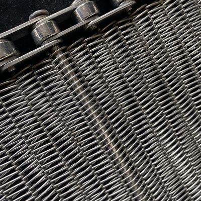 Lebar strip 10 mm-20 mm 304 Metal Conveyor Belt Mesh / Flat Wire Mesh Belt