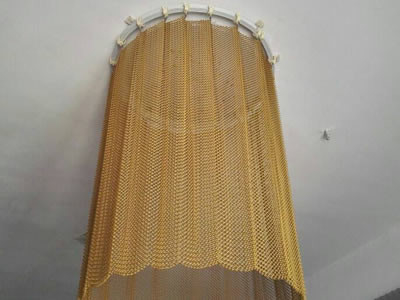 Rantai Link Dekoratif Arsitektur Metal Mesh Tirai Baja Ringan