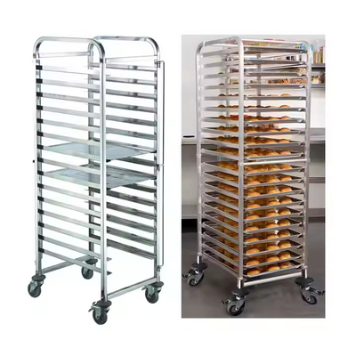 Hotel Restoran Raksasa Baja Raksasa Trolley Pan 400 * 600mm Bakery Oven Tray Rack