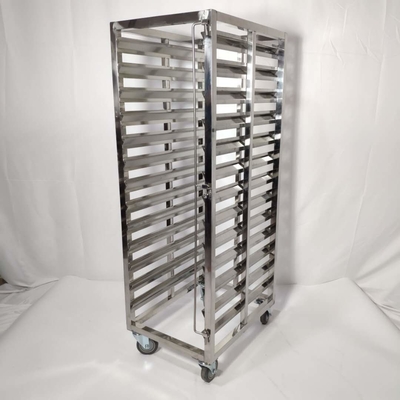 Tray baking stainless steel Trolley / Rack dengan beberapa tray untuk oven bakery