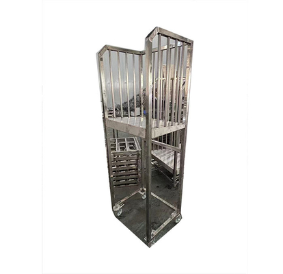 Peralatan Makanan Tugas berat Stainless Steel Storage Cage Trolley Dengan Ketebalan Material 0,8mm