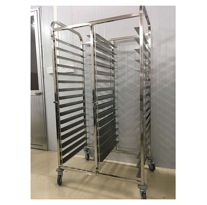 Pemandangan Makanan Roti Bakery Baking Tray Trolley Berlengkap Beban 500kg